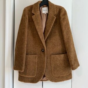 Madewell Brown Single-Button Wool Blend Coat